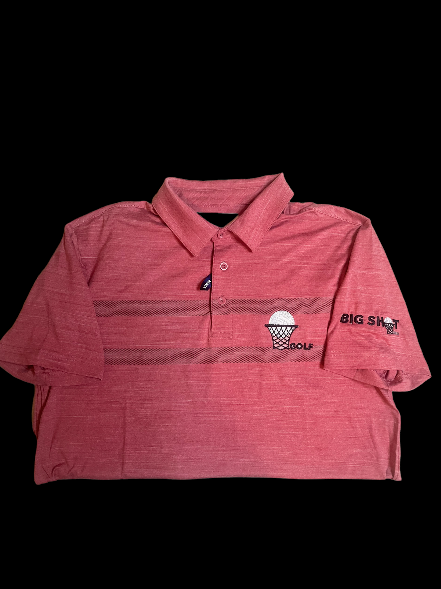 Red/Black Striped Performance Polo