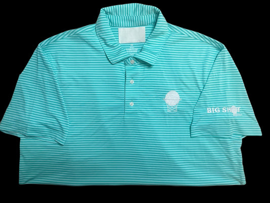 Turquoise/White Performance Polo